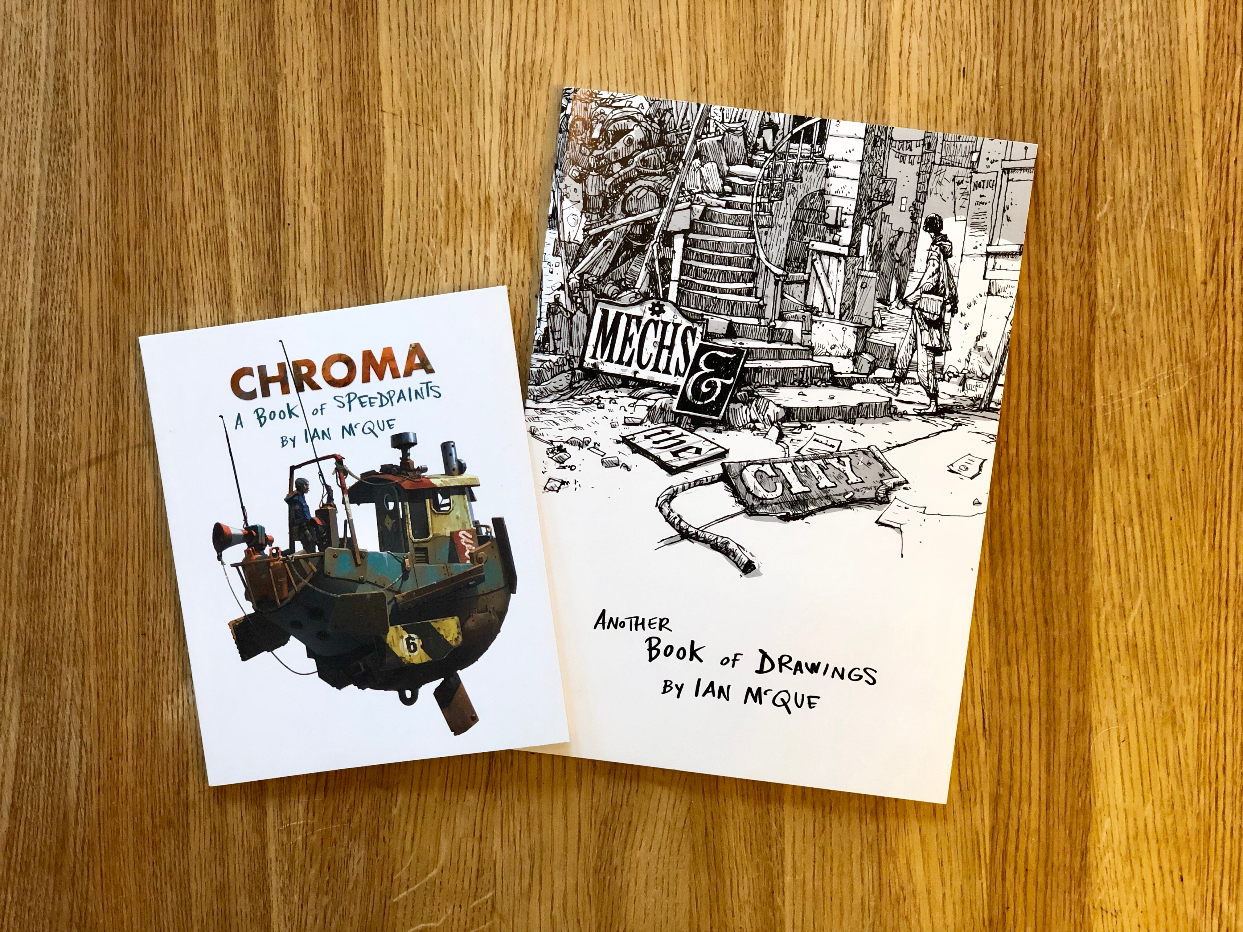 Ian McQues skissböcker Chroma och Another book of drawings.